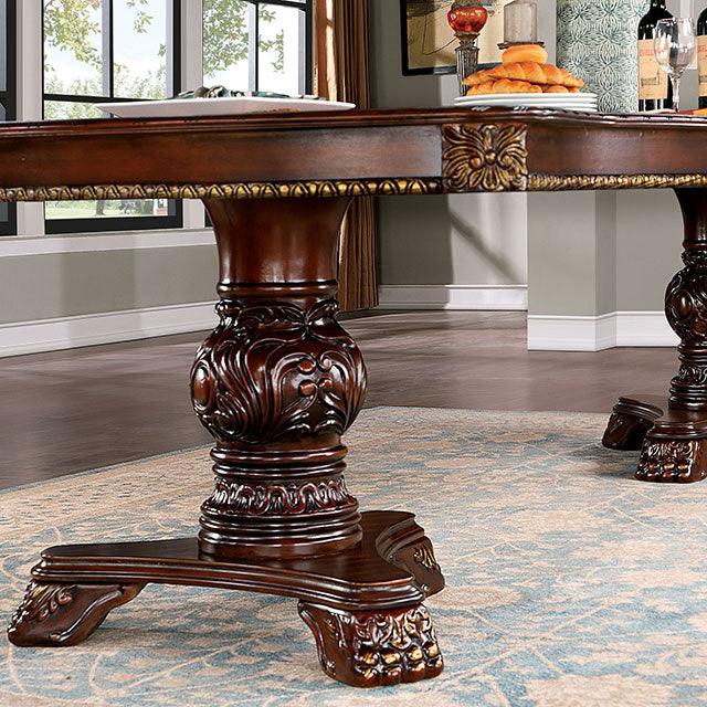 Normandy CM3145T Brown Cherry Traditional Dining Table By Furniture Of America - sofafair.com