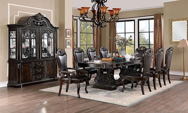 Lombardy CM3146SC Walnut/Dark Brown Traditional Side Chair (2/Box) By Furniture Of America - sofafair.com