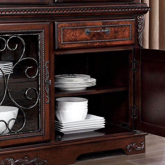 Picardy CM3147HB Brown Cherry Traditional Hutch & Buffet By Furniture Of America - sofafair.com
