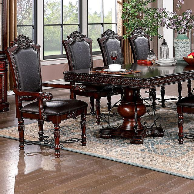 Picardy CM3147T Brown Cherry Traditional Dining Table By Furniture Of America - sofafair.com