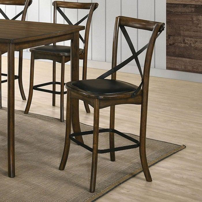 Buhl CM3148PC Burnished Oak/Espresso Industrial Counter Ht. Side Chair (2/Ctn) By furniture of america - sofafair.com