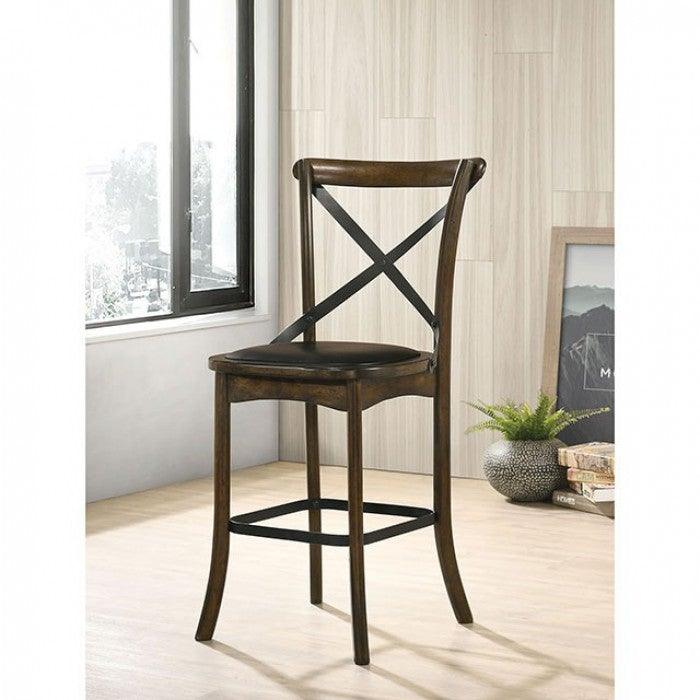 Buhl CM3148PC Burnished Oak/Espresso Industrial Counter Ht. Side Chair (2/Ctn) By furniture of america - sofafair.com