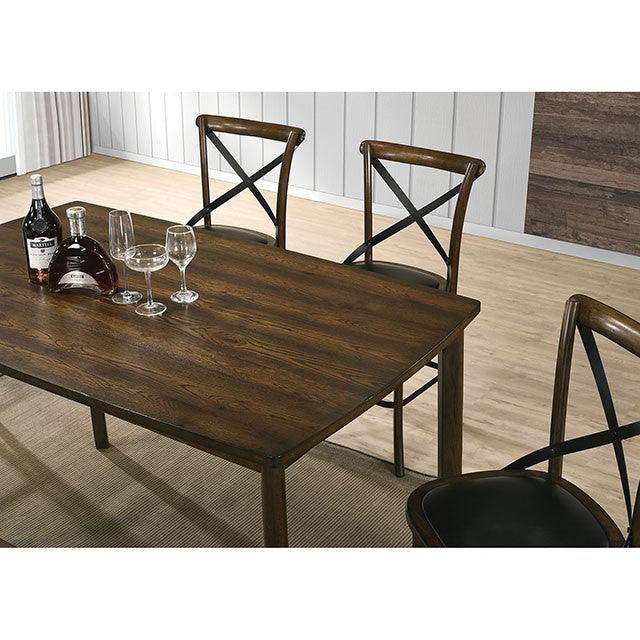 Buhl CM3148PT Burnished Oak Industrial Counter Ht. Table By Furniture Of America - sofafair.com