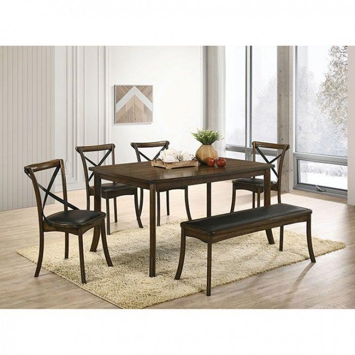 Buhl CM3148T Burnished Oak/Espresso Industrial Dining Table By furniture of america - sofafair.com