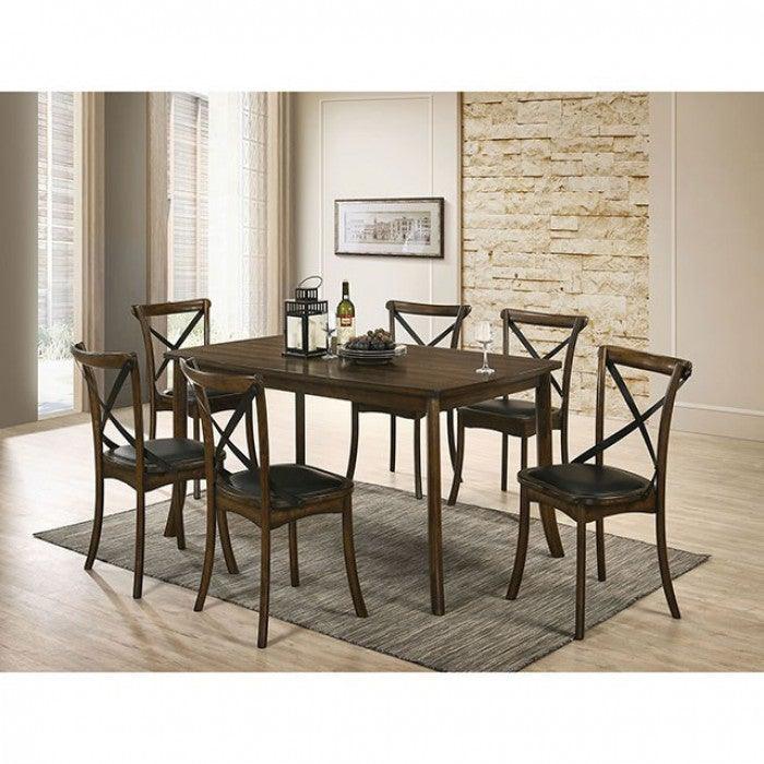 Buhl CM3148T Burnished Oak/Espresso Industrial Dining Table By furniture of america - sofafair.com