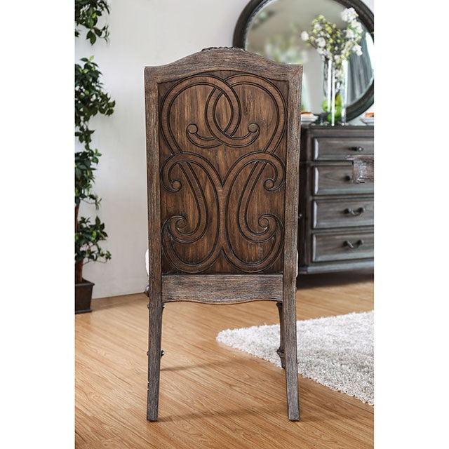 Arcadia CM3150SC-2PK Rustic Natural Tone/Ivory Rustic Side Chair (2/Box) By Furniture Of America - sofafair.com