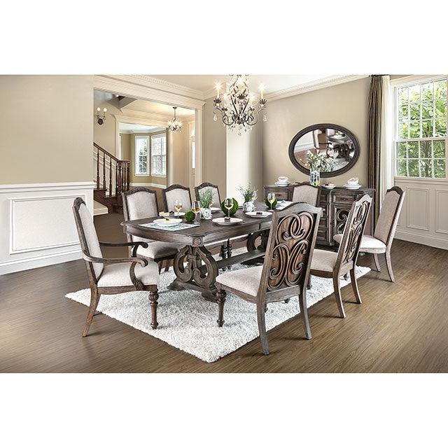 Arcadia CM3150T Rustic Natural Tone/Ivory Rustic Dining Table By Furniture Of America - sofafair.com