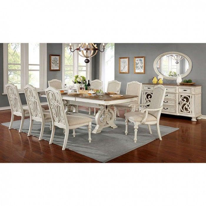 Arcadia CM3150WH-T Antique White Rustic Dining Table By furniture of america - sofafair.com