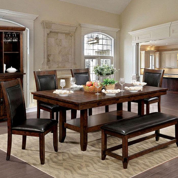 Meagan CM3152T Brown Cherry/Espresso Transitional Dining Table By furniture of america - sofafair.com
