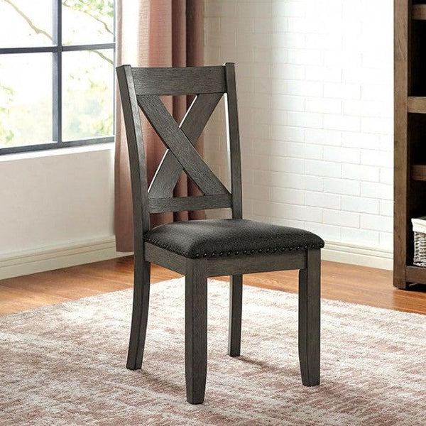 Cilgerran CM3153GY-SC-2PK Gray/Dark Gray Transitional Side Chair (2/Ctn) By furniture of america - sofafair.com