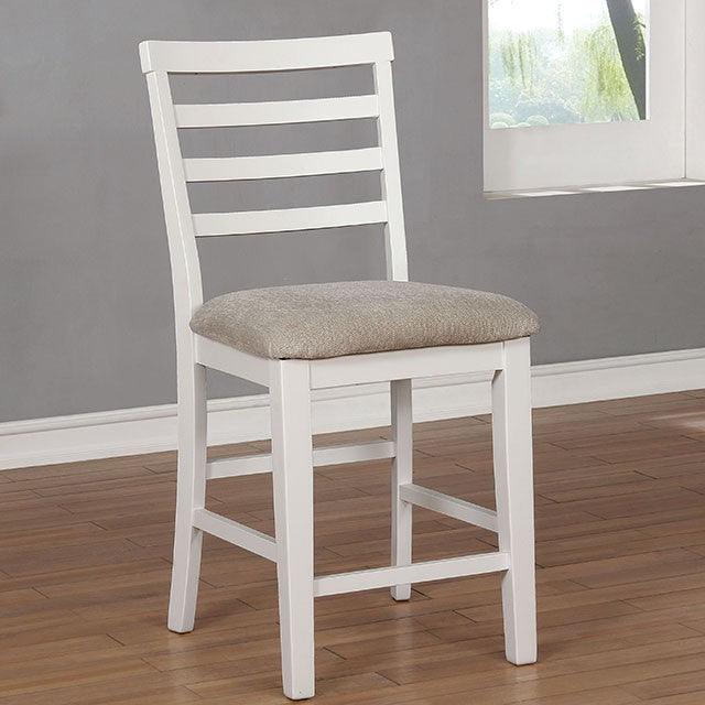 Kiana CM3156PC White Rustic Counter Ht. Chair (2/Ctn) By Furniture Of America - sofafair.com