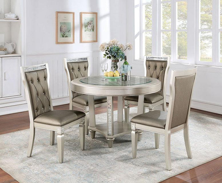 Adelina CM3158RT Champagne Transitional Round Table By Furniture Of America - sofafair.com