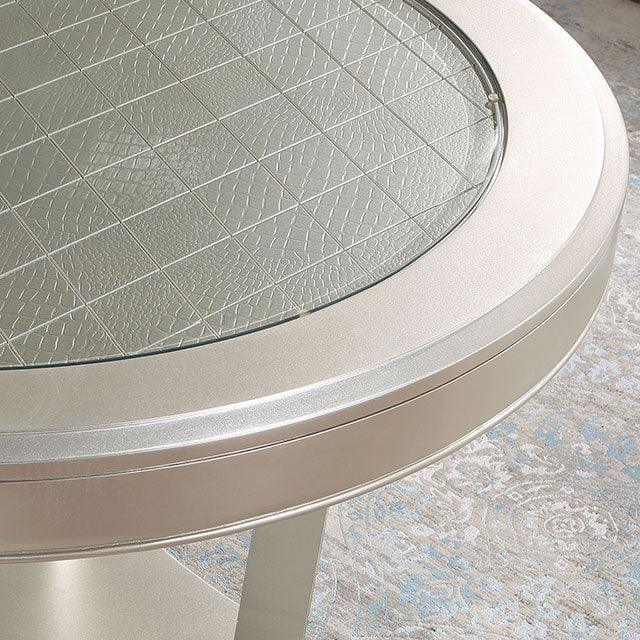 Adelina CM3158RT Champagne Transitional Round Table By Furniture Of America - sofafair.com