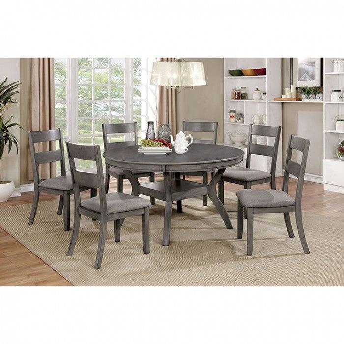 Juniper CM3162RT Gray Transitional Round Dining Table By furniture of america - sofafair.com