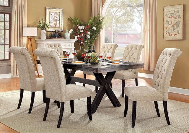 Xanthe CM3172T Brushed Black/Warm Gray Rustic Dining Table By Furniture Of America - sofafair.com