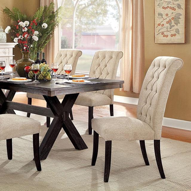 Furniture Of America Xanthe Dining Table CM3172T Brushed Black/Warm ...