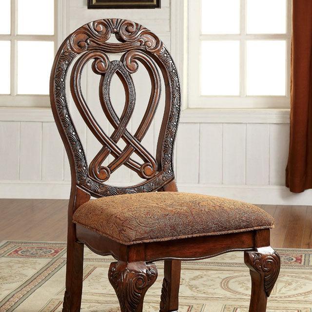 Wyndmere CM3186CH-SC-2PK Brown/Cherry Traditional Side Chair (2/Box) By Furniture Of America - sofafair.com