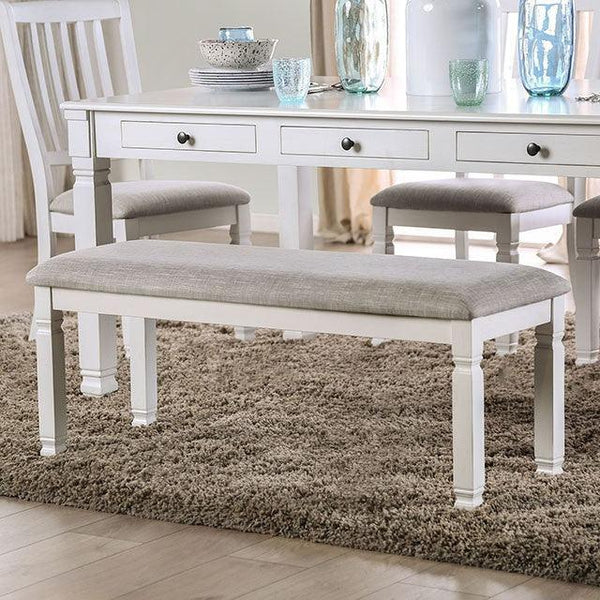 Kaliyah CM3194BN Antique White Transitional Bench By Furniture Of America - sofafair.com