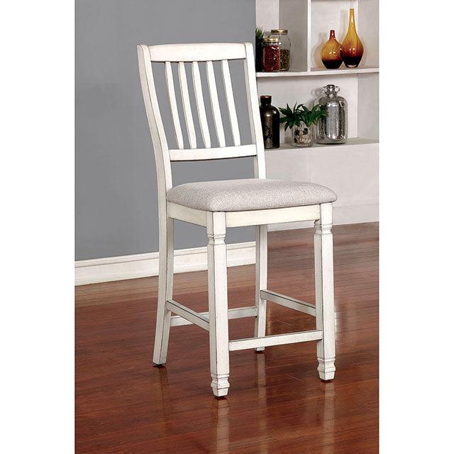 Kaliyah CM3194PC-2PK Antique White Transitional Counter Ht. Chair (2/Ctn) By Furniture Of America - sofafair.com