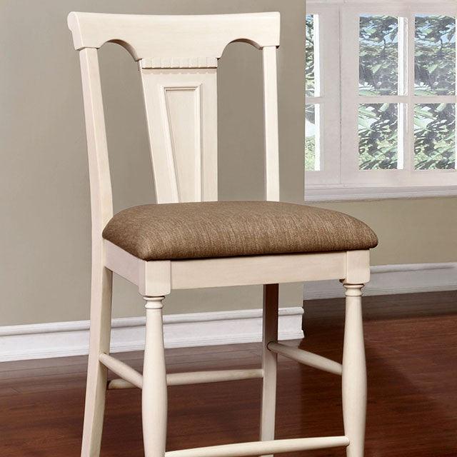 Sabrina CM3199WC-PC-2PK Off-White/Tan Transitional Counter Ht. Chair (2/Box) By Furniture Of America - sofafair.com