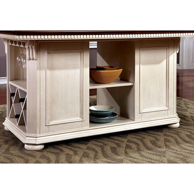 Sabrina CM3199WC-PT Off-White/Cherry Transitional Counter Ht. Table By Furniture Of America - sofafair.com