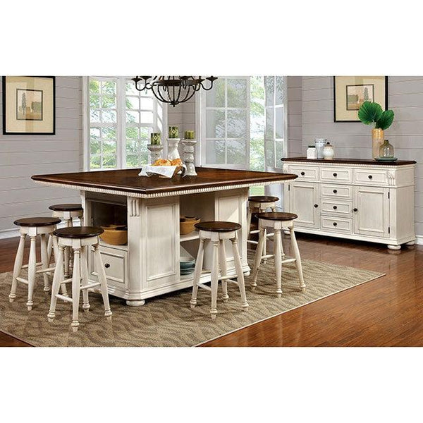 Sabrina CM3199WC-ST-2PK Off-White/Cherry Transitional Counter Ht. Stool (2/Box) By Furniture Of America - sofafair.com