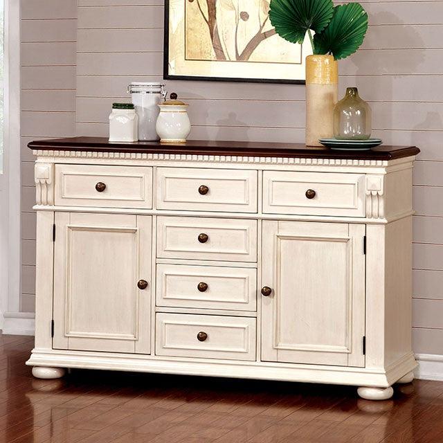 Sabrina CM3199WC-PT Off-White/Cherry Transitional Counter Ht. Table By Furniture Of America - sofafair.com