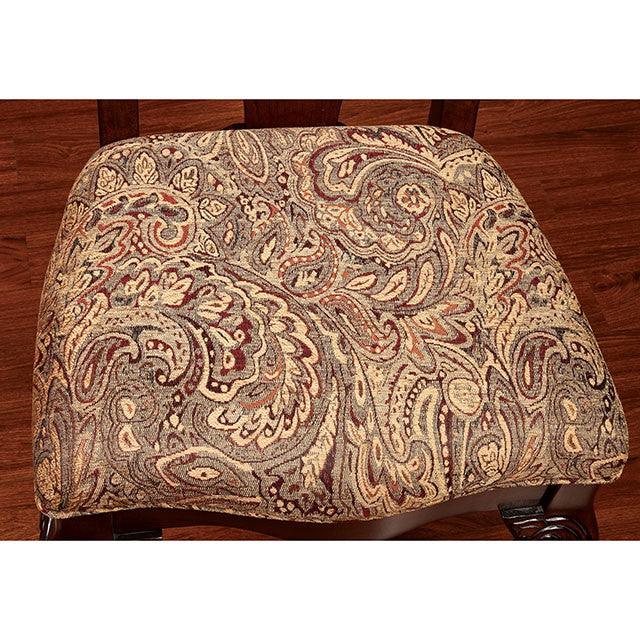 Elana CM3212AC-2PK Brown Cherry/Brown Traditional Arm Chair (2/Box) By furniture of america - sofafair.com
