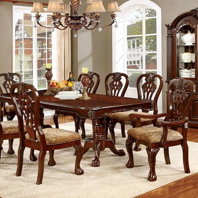 Elana CM3212T Brown Cherry Traditional Dining Table By Furniture Of America - sofafair.com