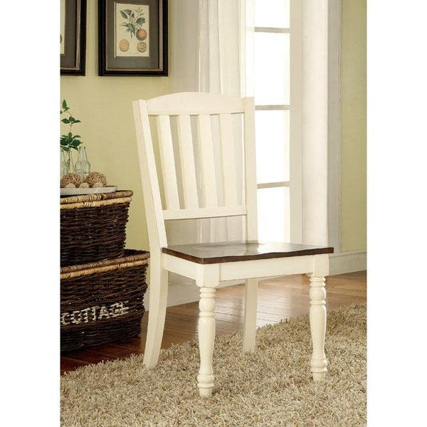 Harrisburg CM3216SC-2PK Vintage White/Dark Oak Transitional Side Chair (2/Box) By Furniture Of America - sofafair.com