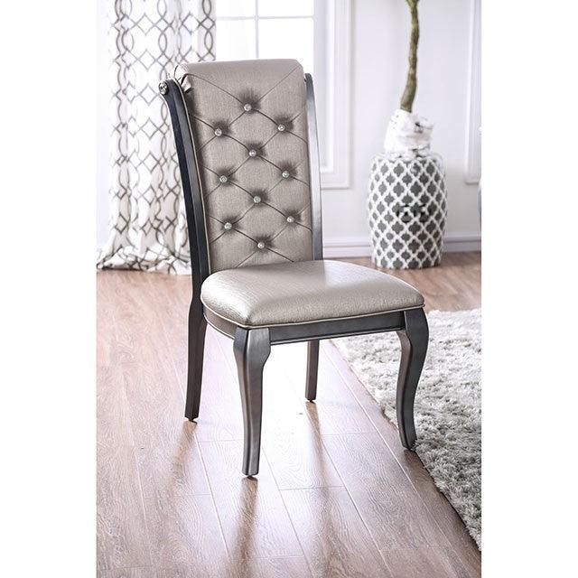 Amina CM3219GY-SC-2PK Gray Transitional Side Chair (2/Ctn) By Furniture Of America - sofafair.com