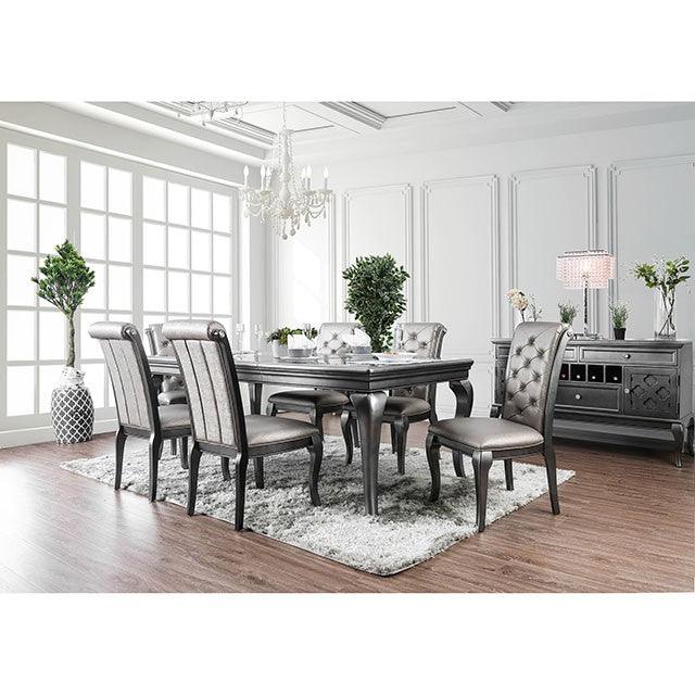 Amina CM3219GY-T Gray Transitional Dining Table By Furniture Of America - sofafair.com