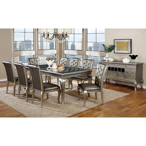 Amina CM3219T Champagne Transitional Dining Table By Furniture Of America - sofafair.com