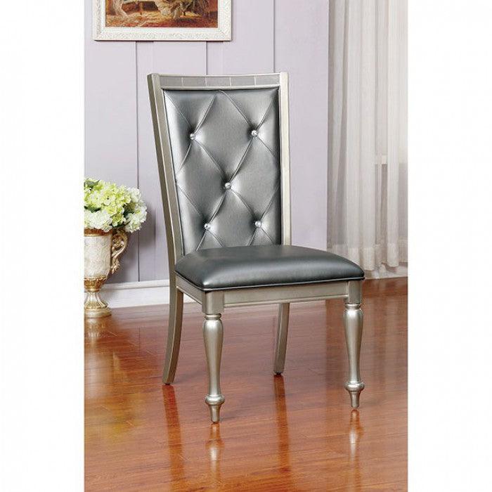 Sarina CM3229SC-2PK Silver Transitional Side Chair (2/Box) By furniture of america - sofafair.com