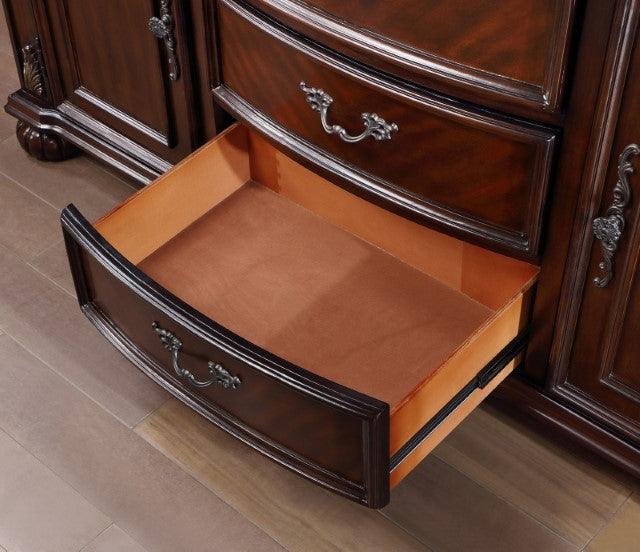 Nouvelle CM3256CH-HB Brown Cherry Traditional Hutch & Buffet By Furniture Of America - sofafair.com