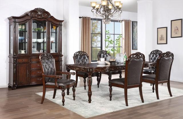 Nouvelle CM3256CH-T Brown Cherry/Espresso Traditional Dining Table By Furniture Of America - sofafair.com