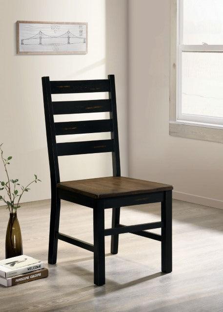 Barbary CM3257A-SC-2PK Black/Dark Oak Industrial Side Chair By Furniture Of America - sofafair.com