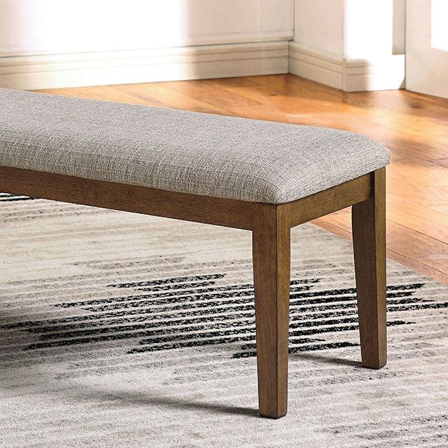 Rapidview CM3259WN-BN Walnut/Light Gray Transitional Bench By Furniture Of America - sofafair.com