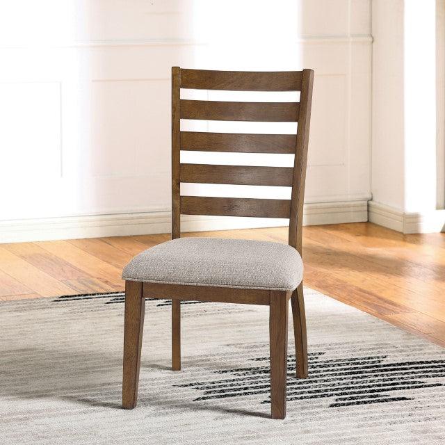 Rapidview CM3259WN-SC-2PK Walnut/Light Gray Transitional Side Chair By Furniture Of America - sofafair.com