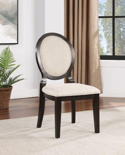 Newforte CM3260EX-SC-2PK Espresso/Ivory Transitional Side Chair By Furniture Of America - sofafair.com