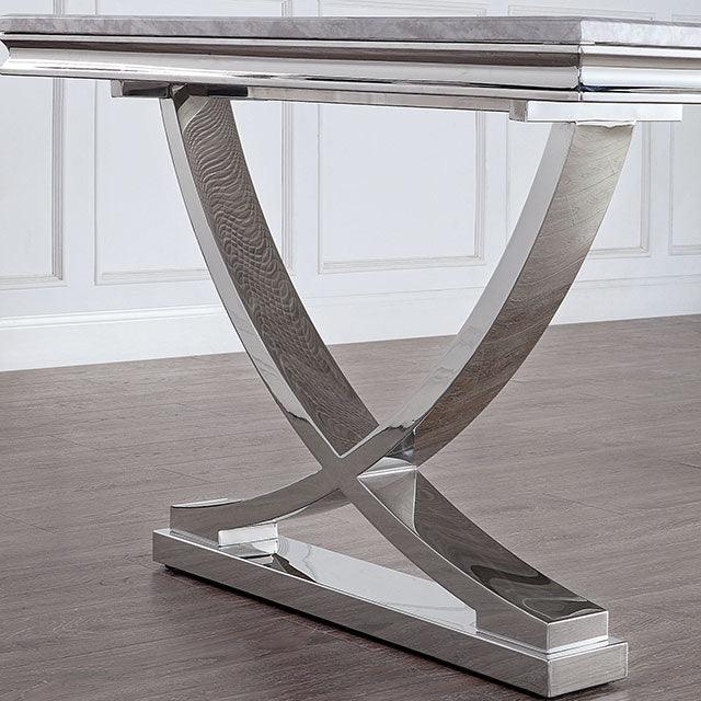 Wadenswil CM3295T Chrome Glam Dining Table By Furniture Of America - sofafair.com