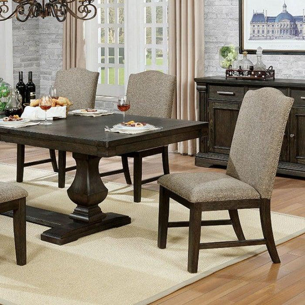 Faulk CM3310T Espresso/Warm Gray Transitional Dining Table By furniture of america - sofafair.com