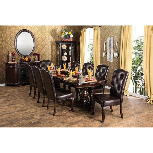 Bellagio CM3319T Brown Cherry Traditional Dining Table By Furniture Of America - sofafair.com