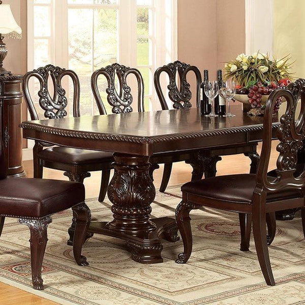 Bellagio CM3319T Brown Cherry Traditional Dining Table By Furniture Of America - sofafair.com