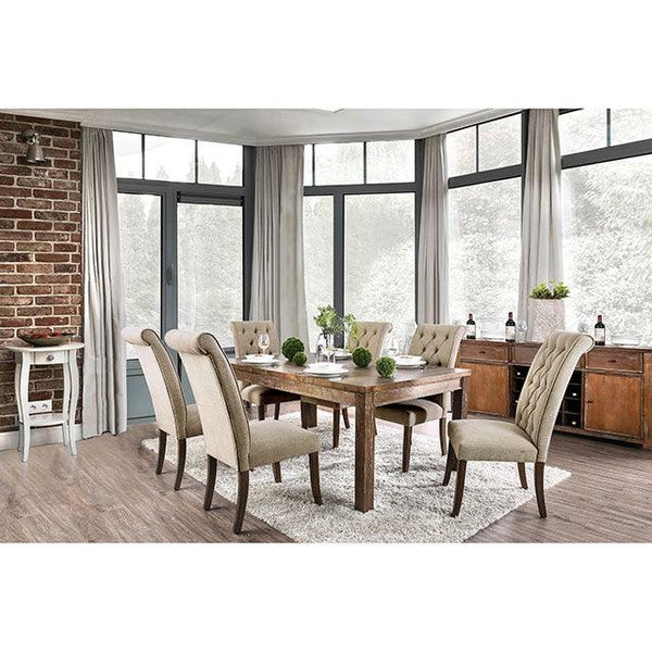 Sania CM3324A-T Rustic Oak Rustic Dining Table By Furniture Of America - sofafair.com