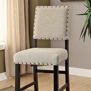 Sania CM3324BK-BC-2PK Antique Black/Beige Rustic Bar Chair (2/Box) By Furniture Of America - sofafair.com