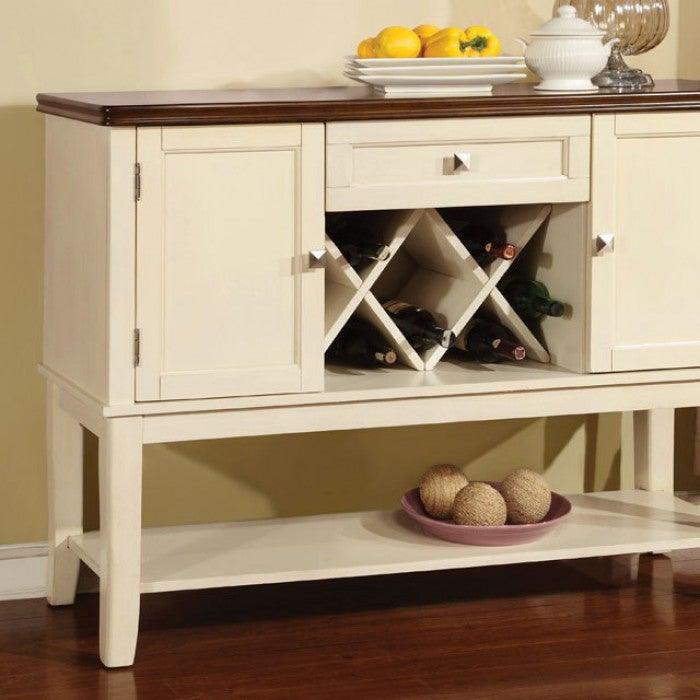 Dover CM3326WC-SV Vintage White/Cherry Transitional Server By furniture of america - sofafair.com