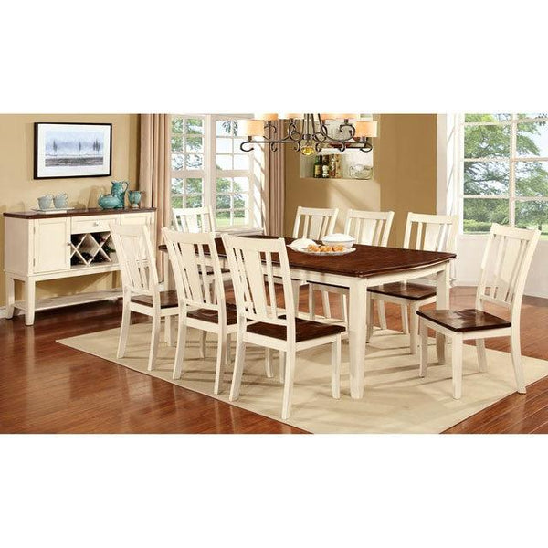 Dover CM3326WC-T Vintage White/Cherry Transitional Dining Table By Furniture Of America - sofafair.com