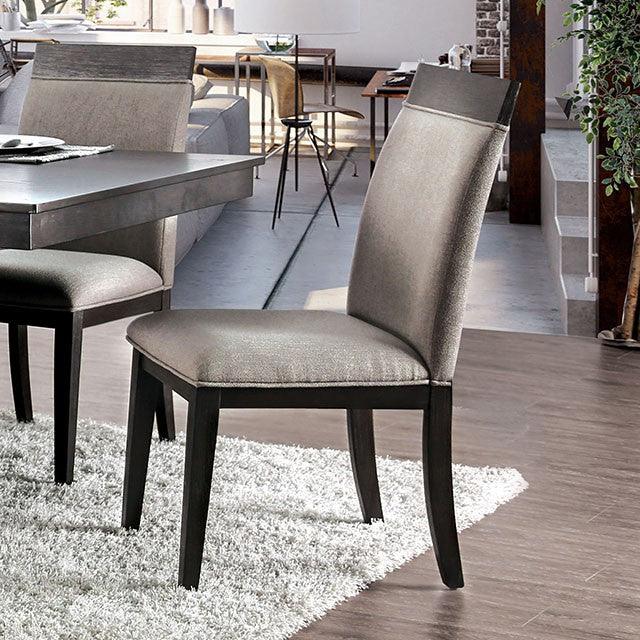 modoc CM3337SC Espresso/Beige Contemporary Side Chair (2/Ctn) By Furniture Of America - sofafair.com