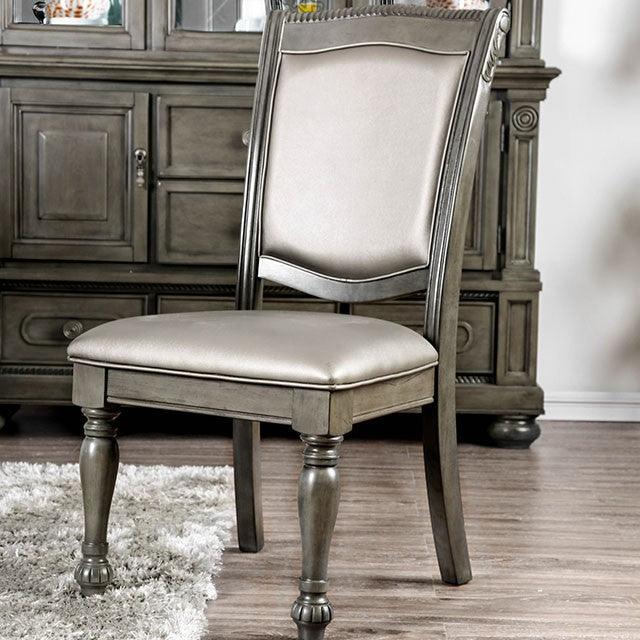 Alpena CM3350GY-SC-2PK Gray/Silver Transitional Side Chair (2/Ctn) By Furniture Of America - sofafair.com